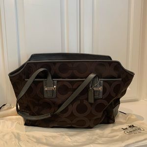 Coach Handbag In Dark Gray, “C” motif